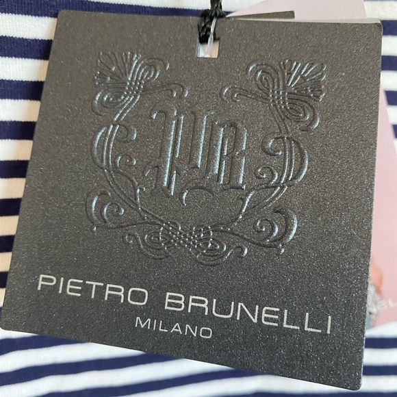 Pietro Brunelli Made in Italy Nautical Navy and White Striped Top maternity - Picture 4 of 14
